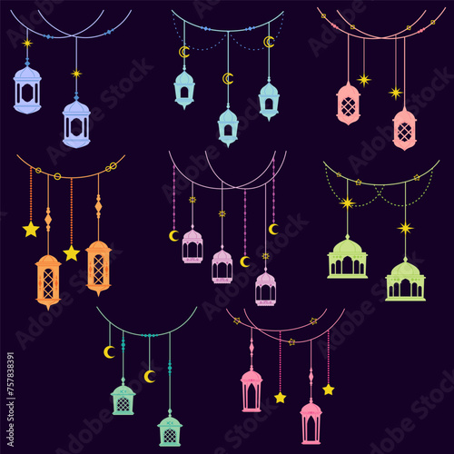 Colorful Pastel Hanging Lantern Ornament