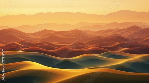 Sunset Serenade  A Golden Glow Over the Sahara Generative AI