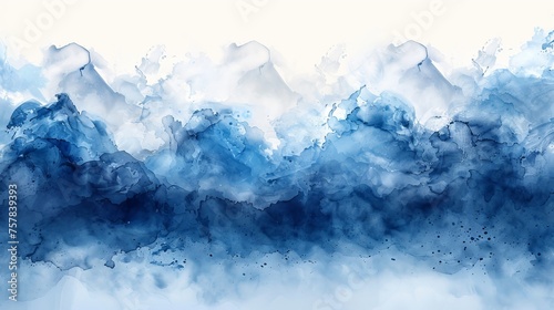 Watercolor abstract background in blue © Zaleman