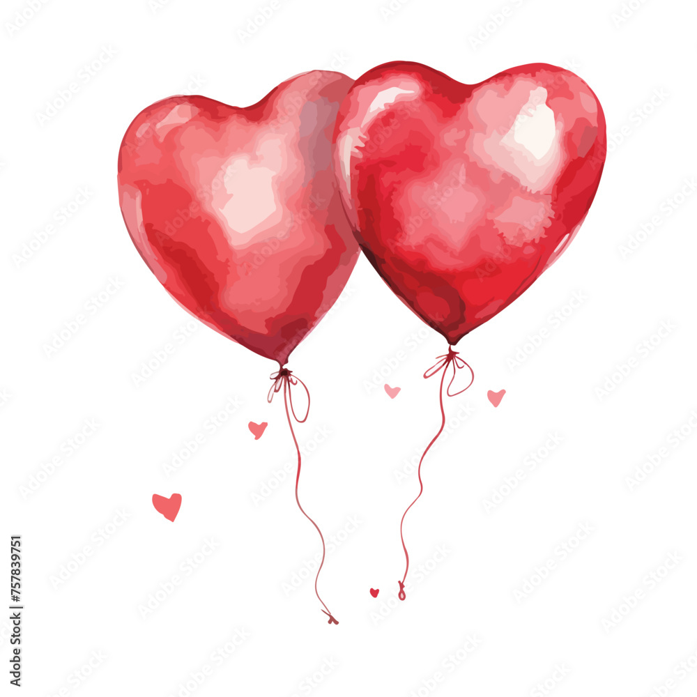 Watercolor Valentines Balloon Clipart 