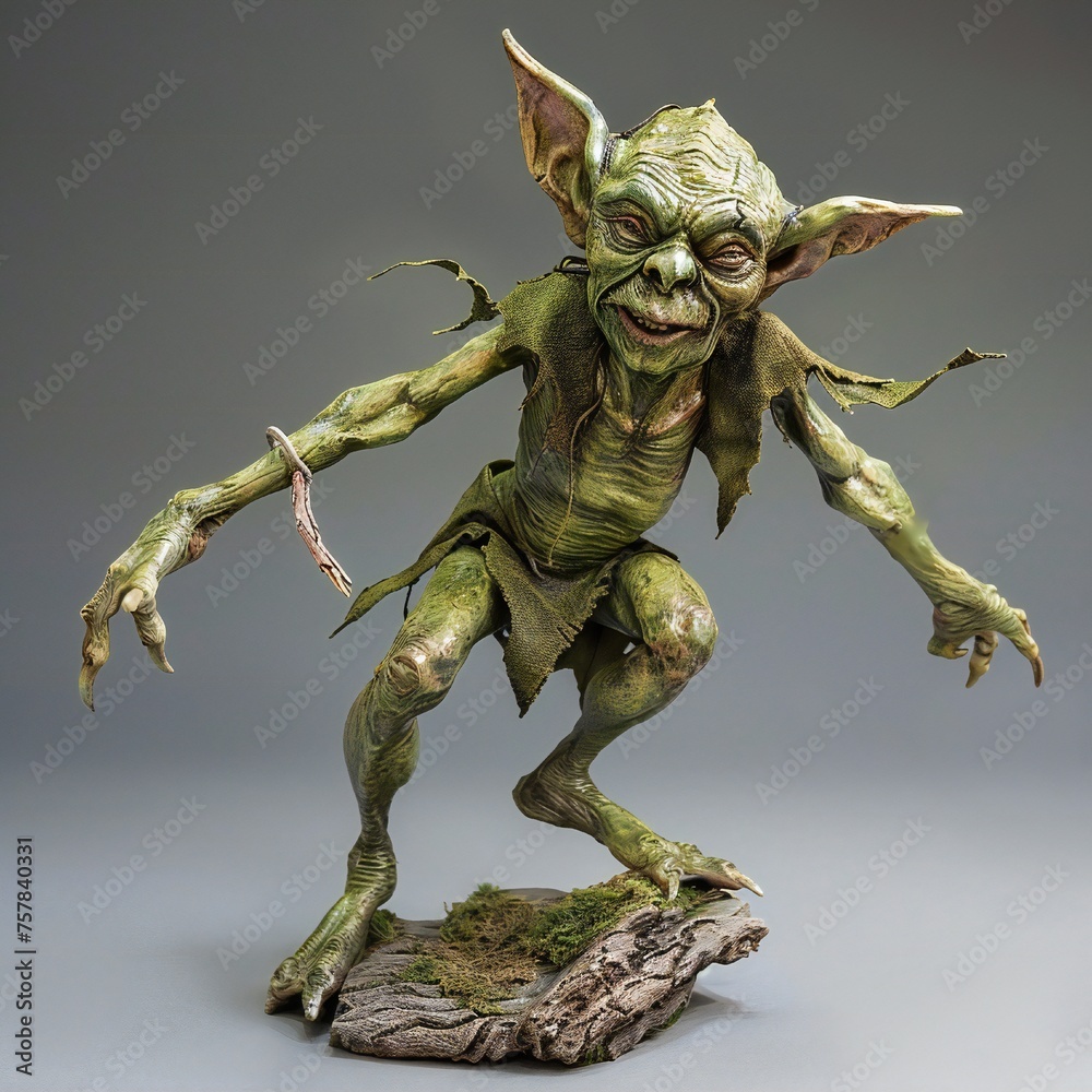 Fototapeta premium Dancing goblin fantasy creature Generative Ai 