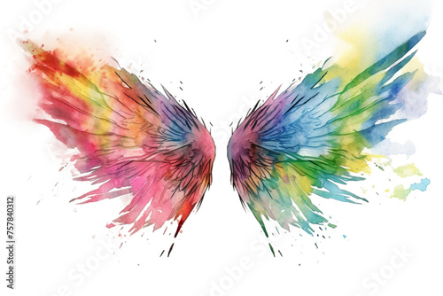 spreaded wings watercolor raster Rainbow