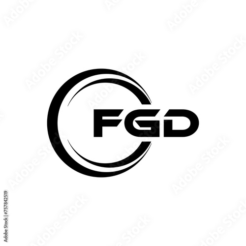 FGD letter logo design in illustration. Vector logo, calligraphy designs for logo, Poster, Invitation, etc. photo