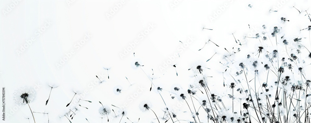 Obraz premium Soft and light spring background with Dandelions Generative Ai 