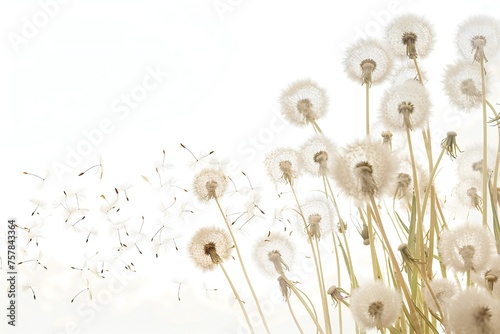 Soft and light spring background with Dandelions Generative Ai 