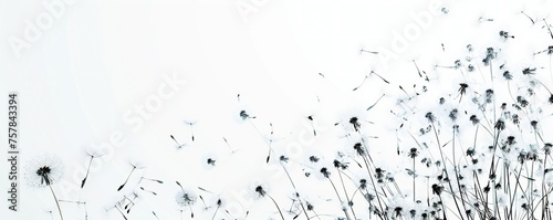 Soft and light spring background with Dandelions Generative Ai 