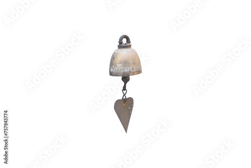 Isolated antique lamp with eagle perched on roof against blue sky