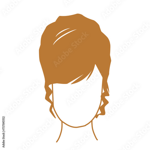 Vector design of beautiful brown women's hairdos collection