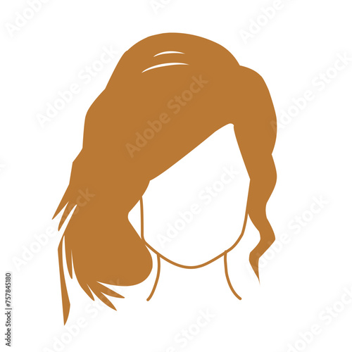 Vector design of beautiful brown women's hairdos collection