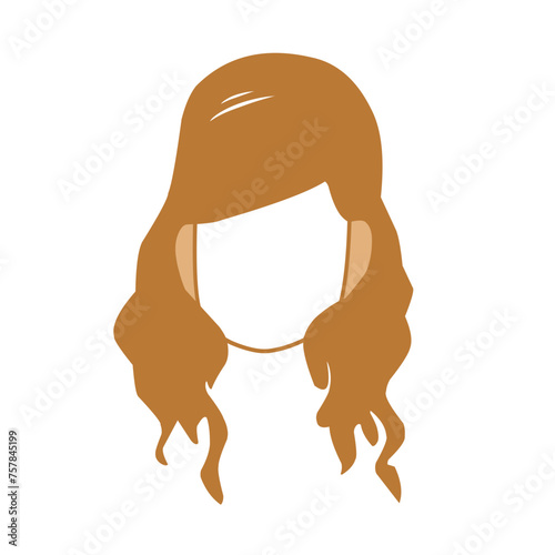 Vector design of beautiful brown women's hairdos collection