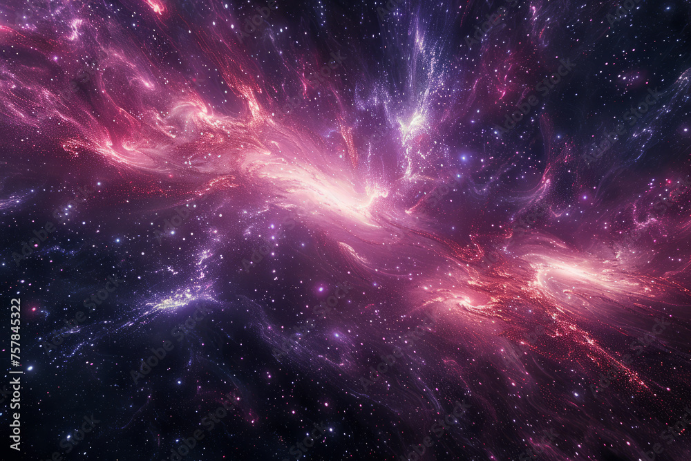 Stars scattered in nebula where light and energy flow Stars scattered in nebula where light and energy flow