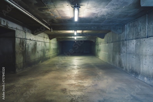 Inside empty old doomsday bunker Generative Ai  photo