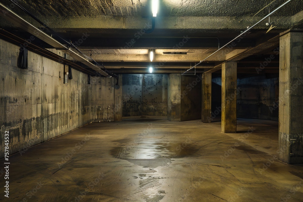 Inside empty old doomsday bunker Generative Ai 