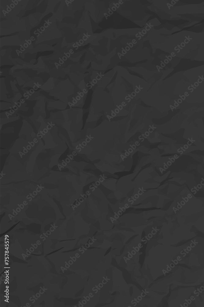 Black clean crumpled paper