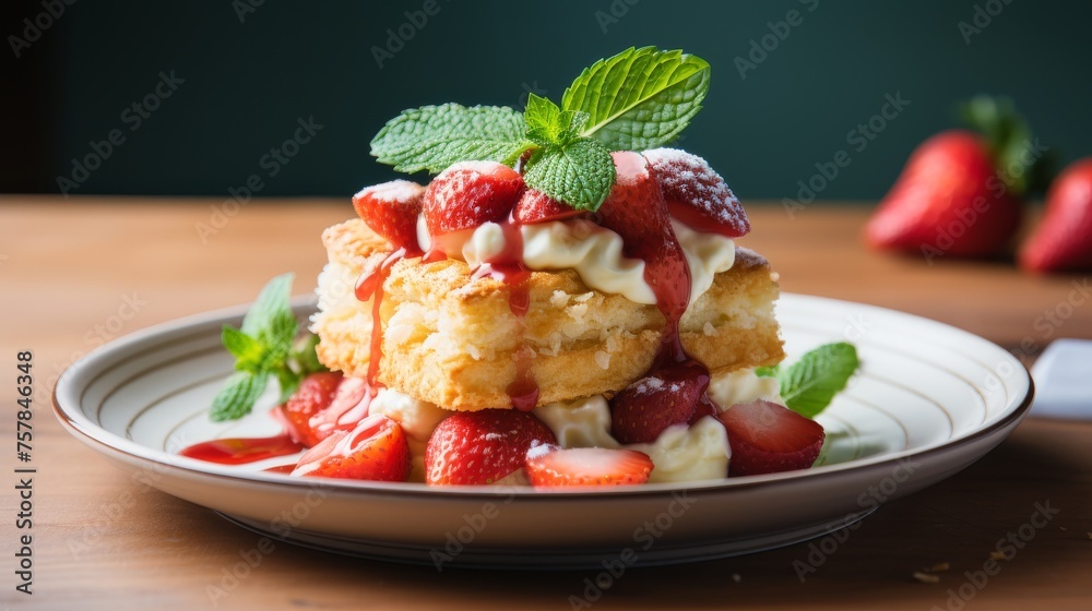 Tempting Strawberry Treat on Plate