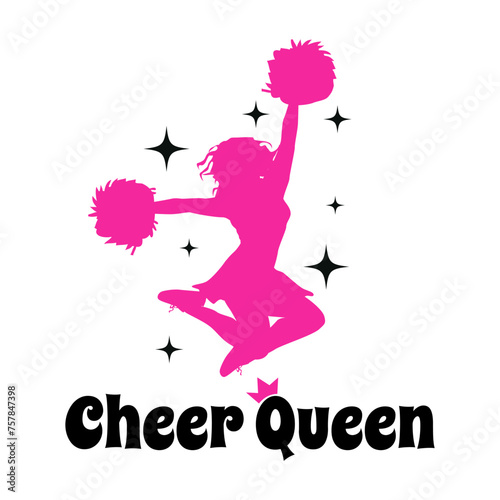 Cheerleader cheering girl team sports games character art design vector
