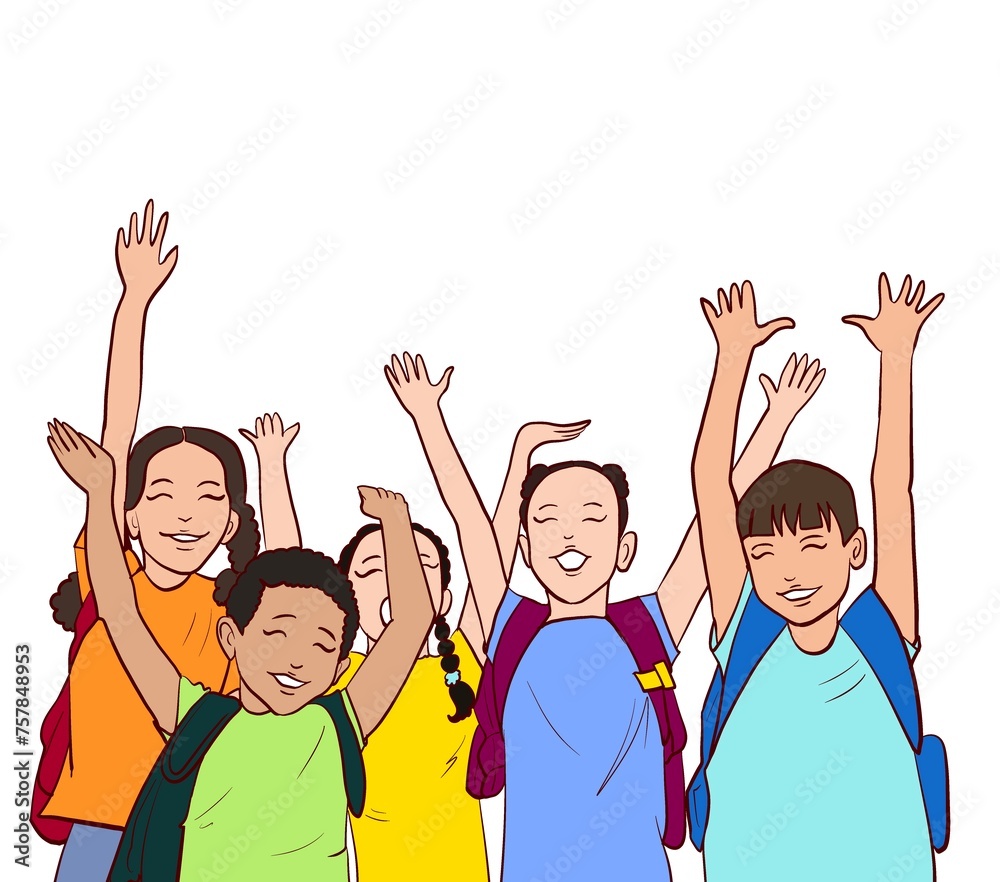 group of people, students, colorful, back to school hand drawn group of people, students, colorful, back to school hand drawn