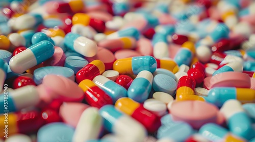 The medicine pills are colorful.