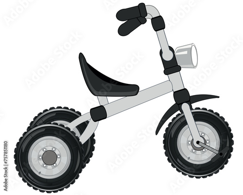 Vector illustration of the three-wheeled baby bicycle