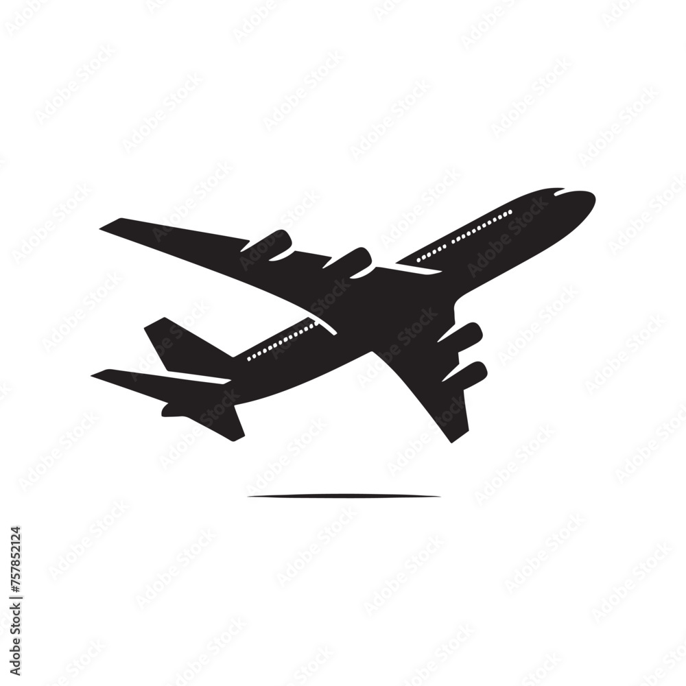 Flight of the Imagination: Vector Airplane Silhouettes for Creative Projects, black airplane illustration. Flight of the Imagination: Vector Airplane Silhouettes for Creative Projects, black airplane illustration.