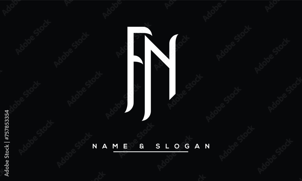 FN,  NF,  F, N  Abstract Letters Logo Monogram