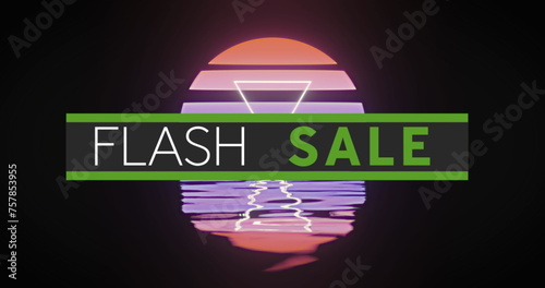 Image of flash sale text over a digital sunset