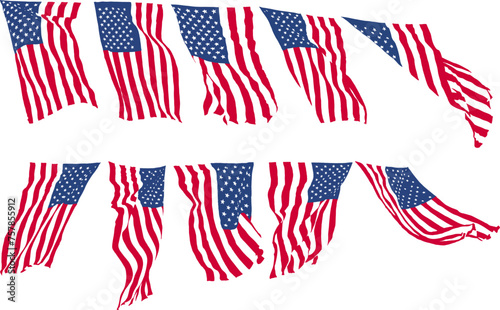 the US flag is flown in various ways