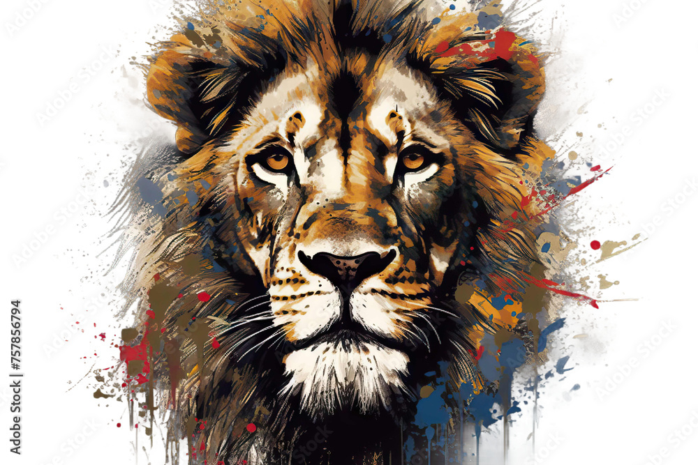 lion posters addition shirts T Portrait abstract Suitable covers printing elements