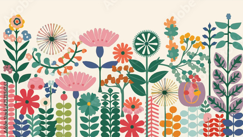 Vector Flat Design: Floral and Botanical Elements photo
