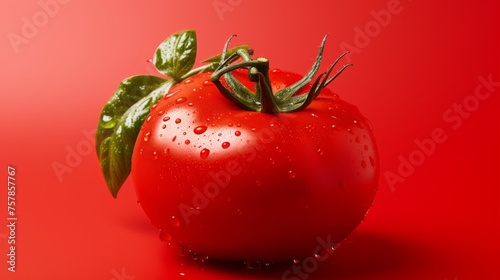 Tomato with Red Background © Muhammad