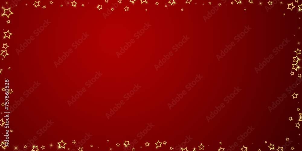 Naklejka premium Gold sparkling star confetti.