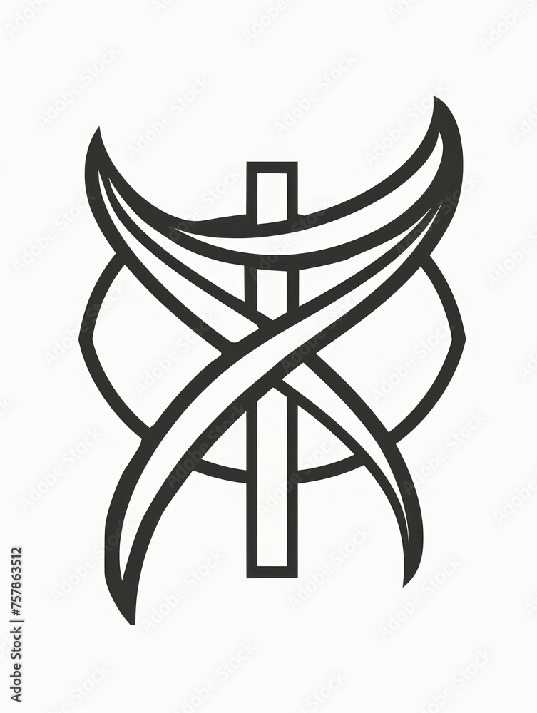 Minimalist Hand-Drawn Christian Fish Symbol on White Background Generative AI Minimalist Hand-Drawn Christian Fish Symbol on White Background Generative AI