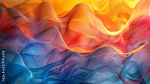 A colorful abstract painting of a wavy pattern with bright colors, AI