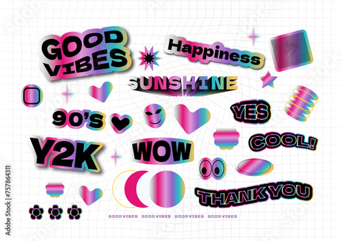 Grid vector collection of Y2K style