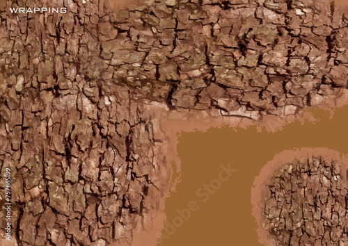Gift wrapping vector design, textile with abstract wood bark texture motif. suitable for an environmentally friendly theme