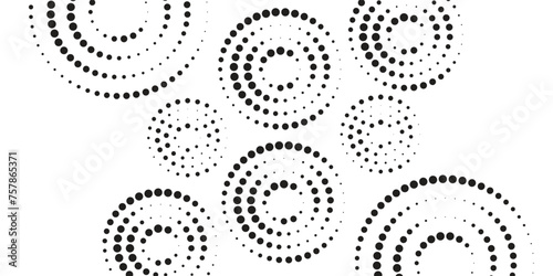 Set of dot ornaments. Frames made of dots. Round pattern. Circle shapes. © Ubay