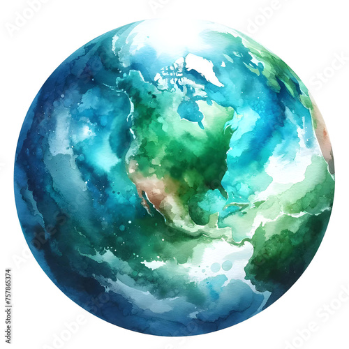 Watercolor Environment Day, Earth in watercolor texture, Environment, Planet , World in watercolor texture, Earth day illustration