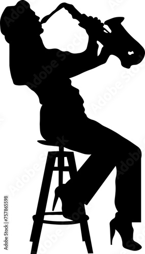 Jazz Musician Silhouette Collection For Design Element Templet