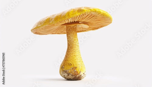 Fall Mushroom: A Golden Chanterelle in a White Background Generative AI