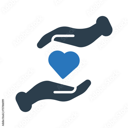 Hand heart icon