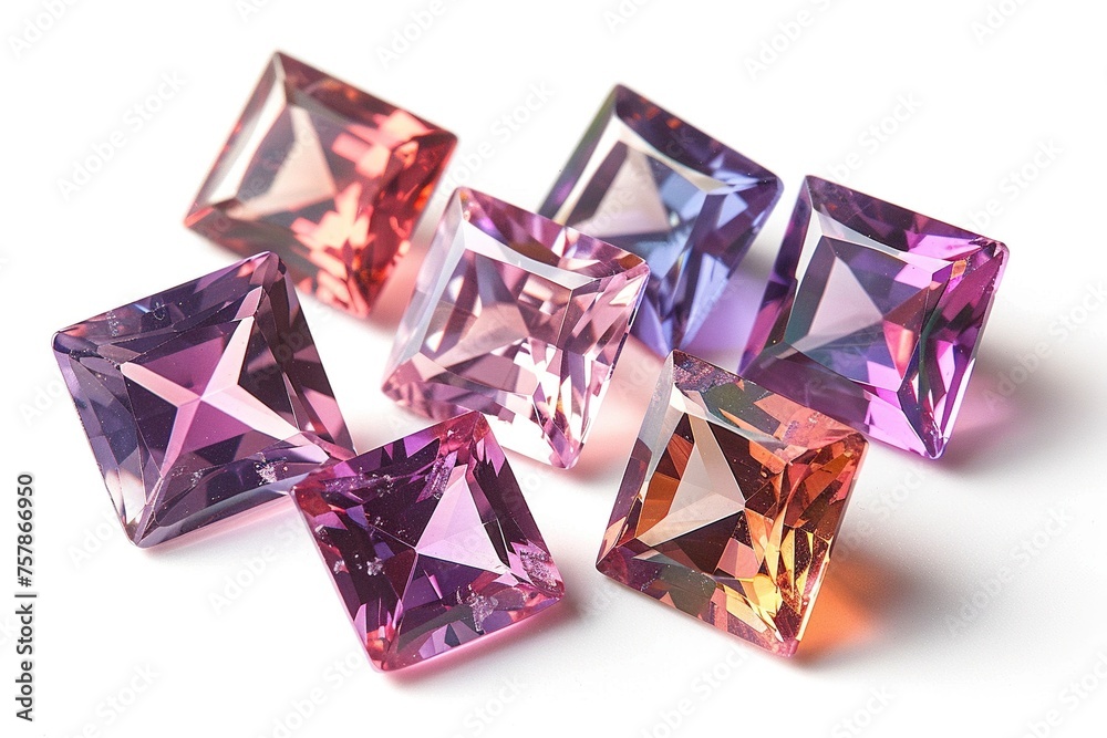 Gemstone on black shine color, Collection of many different natural gemstones amethyst, lapis lazuli, rose quartz, citrine, ruby, amazonite, moonstone, labradorite, chalcedony, blue topaz