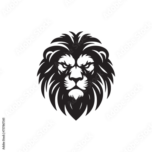Fototapeta Naklejka Na Ścianę i Meble -  Vector Lion Silhouette Roaring with Intensity in Striking Anger for Graphic Design and Illustration Projects., Angry lion vector, Roaring lion Illustration.