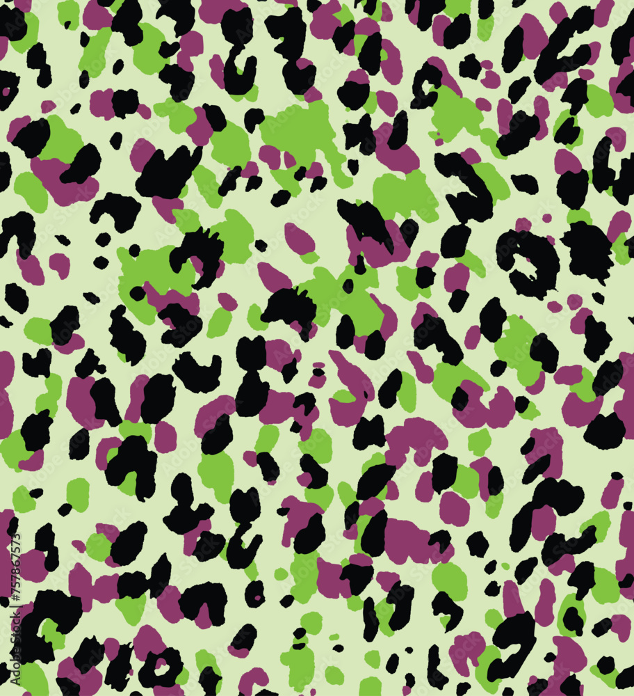 Colorful wild cat pattern Colorful wild cat pattern
