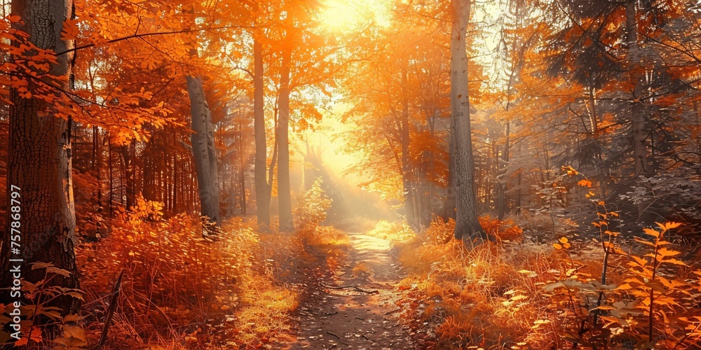 Fall Foliage Path Generative AI
