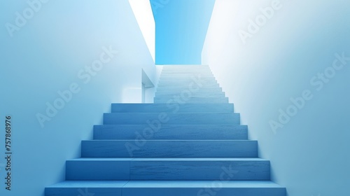 Ascending upward  the stark  minimalist staircase hints at simplicity s power for progression and potential