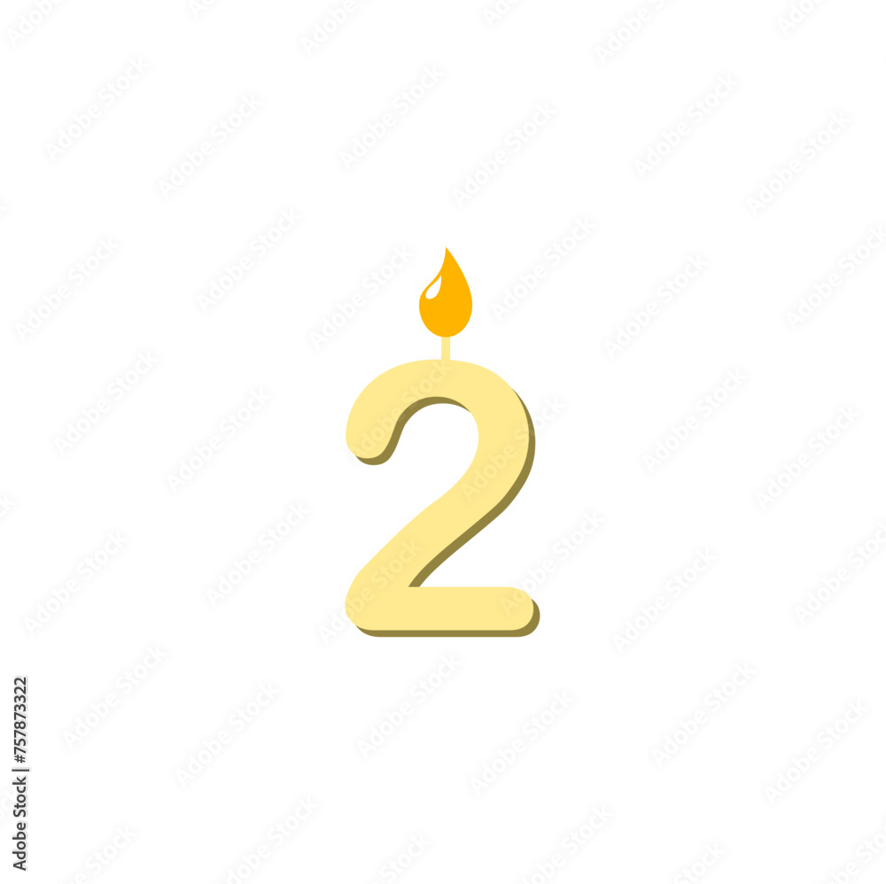 Birthday Number Candle Icon Vector Illustration Birthday Number Candle Icon Vector Illustration