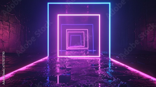 Purple Rain A Neon-Lit Pathway Through Time Generative AI © Mandeep