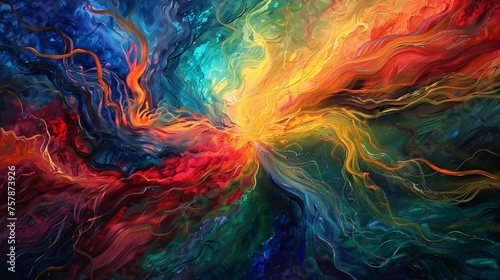 Colorful Abstract Artwork with a Pop of Color Generative AI