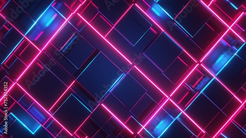 Dark Background With Pink and Blue Lines