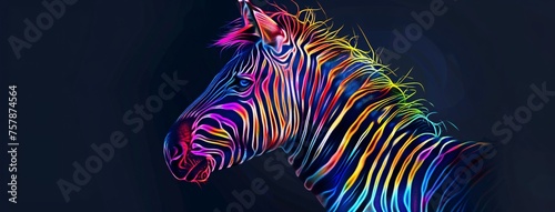 Neon Zebra A Rainbow of Creativity Generative AI